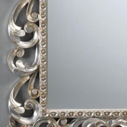 Classic Baroque Long Antique Silver Leaf Mirror Made in Italy - Large Louis Xiv Style Mirror Italian Hallway Carved Victorian #8061 - thumbnail 2