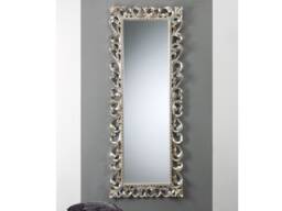 Classic Baroque Long Antique Silver Leaf Mirror Made in Italy - Large Louis Xiv Style Mirror Italian Hallway Carved Victorian #8061 - thumbnail 1