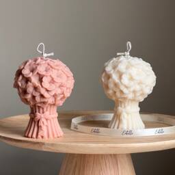 Flower Bouquet Candle - Sculptural Soy Wax Pillar - thumbnail 1