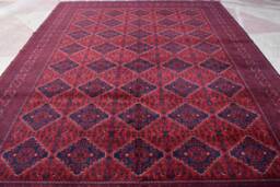 Afghan Rugs, Custom Size, High Quality Handmade Khal Muhammadi Khamyab Large Red Area Rug, Turkmen Tribal Carpet, Living Room, Office - thumbnail 1