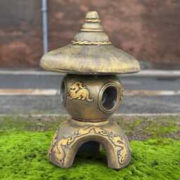 Unique Golden Pagoda Statue Oriental Stone Lantern Ornament Zen Garden Sculpture Feng Shui Accent Chinese Figure Outdoor Gift - thumbnail 3