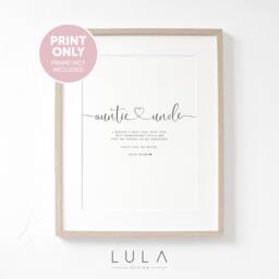 Auntie & Uncle Love From Bump A4 Or A5 Print, Pregnancy Announcement, To Be Gift, Christmas Gift, Reveal - thumbnail 1