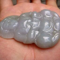 Untreated Certified - A Cargo Lavender Jadeite Big Kwan Yin Pendant Necklace Ceriificate Included - thumbnail 2