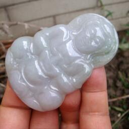 Untreated Certified - A Cargo Lavender Jadeite Big Kwan Yin Pendant Necklace Ceriificate Included - thumbnail 4