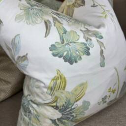 Cushion Cover - Pillow Floral Pattern Design Green Flowers For Chair/Sofa/Bed Designer Countryside Home - thumbnail 3