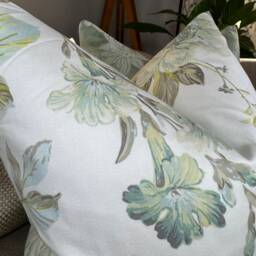 Cushion Cover - Pillow Floral Pattern Design Green Flowers For Chair/Sofa/Bed Designer Countryside Home - thumbnail 2