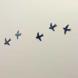 We Fly At Midnight - Navy Blue Ceramic Swallow Wall Art Bird Sculpture - thumbnail 3