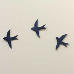 We Fly At Midnight - Navy Blue Ceramic Swallow Wall Art Bird Sculpture - thumbnail 2