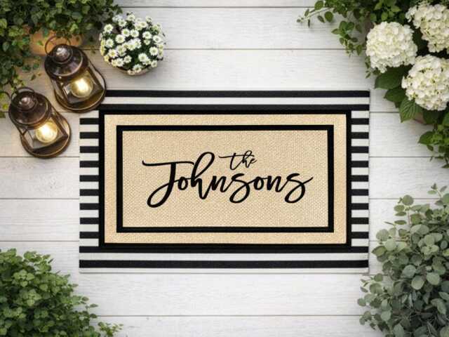 Customizable Personalized Family Doormat - Unique Housewarming Gift - image 1