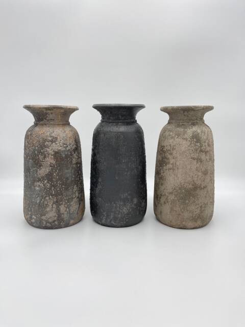 Bali Concrete Vase Modern Home Decor, Dried Flower Arrangement - 30cm Tall - image 1
