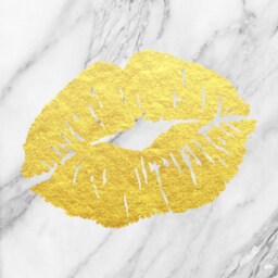 Marble Print, Kiss Lips, Beauty Salon Decor, Real Foil Lips Bedroom Gift For Her - thumbnail 3