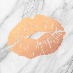 Marble Print, Kiss Lips, Beauty Salon Decor, Real Foil Lips Bedroom Gift For Her - thumbnail 2