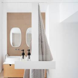 Bathroom Caddy, Modern Farmhouse White Shower Shelf, Storage Organization, No-Drilling Accessories, Dabstory Logan - thumbnail 2