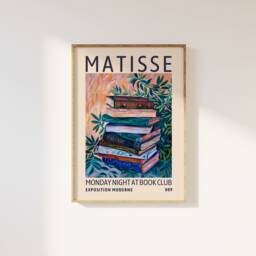 Henri Matisse Book Club Exhibition Print - Monday Night At Club, Reading Corner Poster, Literature, Gallery Art, Modern Luxury - thumbnail 1