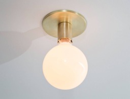 Brass Flush Mount Ceiling Light Mid Century Modern Sconce - Ul Option