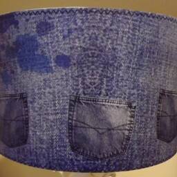 Vintage Denim Lampshade Shabby Chic Blue Jeans Light Shade - thumbnail 4