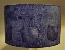 Vintage Denim Lampshade Shabby Chic Blue Jeans Light Shade