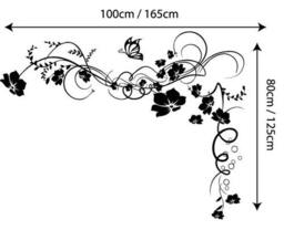 Flower Vine Wall Decal Living Room Bedroom Salon Shop Sticker - thumbnail 2
