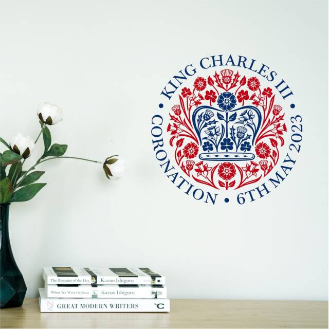 King Charles Coronation Vinyl Wall Art, Sticker, Transfer, Decal, Mural, Home 36 Colours, Easy To Apply - image 1