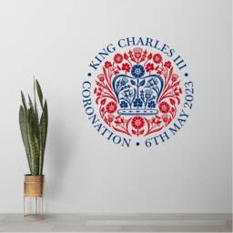 King Charles Coronation Vinyl Wall Art, Sticker, Transfer, Decal, Mural, Home 36 Colours, Easy To Apply - thumbnail 2