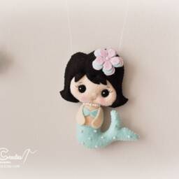 Mermaid Nursery Decor Custom Felt Name Banner, Baby Wall Art - thumbnail 3