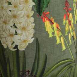 Handmade Velvet Floor Lamp Green Floral Botanical Design, Ambient Lighting - thumbnail 3