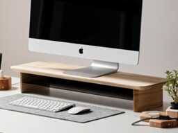 Wooden Monitor Stand - Desk Shelf With Storage Riser Organizer For Him, Boyfriend Gift