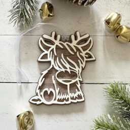 Highland Cow Christmas Decoration, Cow Lover Gift, Gingerbread Tree Bauble 2025 - thumbnail 2
