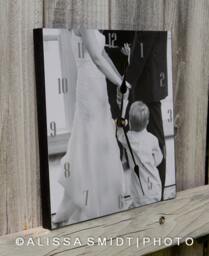 Clock Created With Your Photograph - Desk Wall Christmas Gift, Wood Clock, Photo Custom Gift For Her Him - thumbnail 1