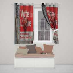 Bandaged Red Heart Political Poster Pop Art Unique Vibrant Artwork For Home Decor Readymade Eyelet Ring Top Thermal 100% Blackout Curtains - thumbnail 2