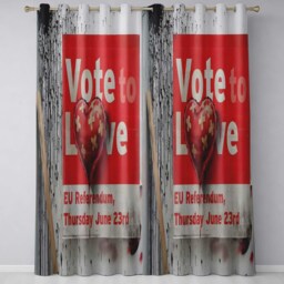 Bandaged Red Heart Political Poster Pop Art Unique Vibrant Artwork For Home Decor Readymade Eyelet Ring Top Thermal 100% Blackout Curtains - thumbnail 3