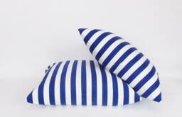 Navy White Striped Pillow Cover Indoor Outdoor Decor - thumbnail 1