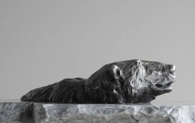 The Swimmer, Polar Bear Sculpture Cast Bronze Original Art By Kindrie Grove - image 1