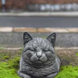 Garden Cat Statue Concrete Memorial Figurine Stone Kitty Decoration Pet Animal Ornament Cat Lover Gift Home Decor Gift - thumbnail 2