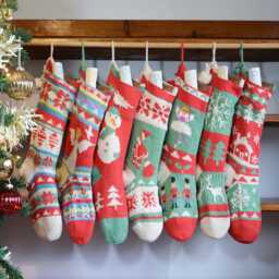 Personalized Traditional Christmas Stocking - Hand Knit 2 - thumbnail 1