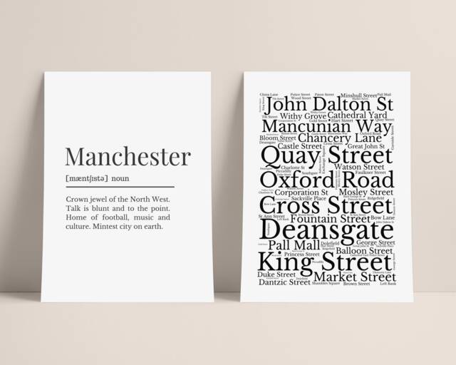 Manchester Definition & Street Print Set, Prints, Prints For Mancunians - image 1
