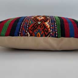 Kilim Cushion Cover, Handmade Multicolour Turkish Cushion, Pillow, Large Square Navajo 24''x24''/60x59 cm - thumbnail 3