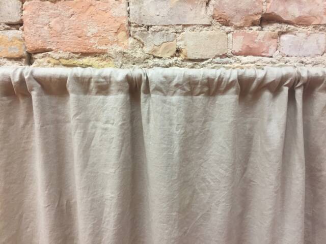 Beige Linen Curtain Panel Stone Wash Finish, Custom Sizes - image 1