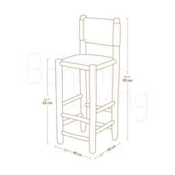 60cm High Chair Made Of Wood & Nylon - thumbnail 3