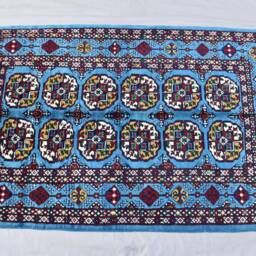 3x5 Steel Blue Handmade Afghan Oriental Wool Carpet - Bedroom Rug - thumbnail 3