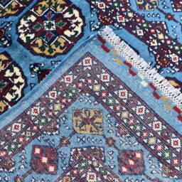 3x5 Steel Blue Handmade Afghan Oriental Wool Carpet - Bedroom Rug - thumbnail 4
