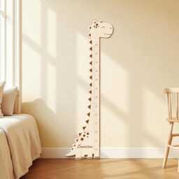 Personalized Animal Height Chart - Giraffe Educational Growth Ruler Nursery Wall Hanging Kids Room Decor Mothers Day Gift For New Mom - thumbnail 1