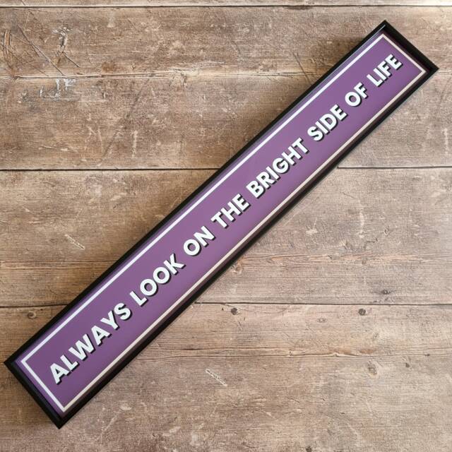 Framed Metal Quote Print Always Look On The Bright Side - image 1