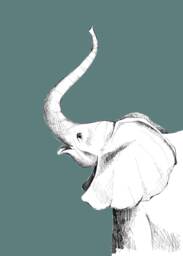 Elephant Illustration, Kids Illustration, Animals Room Decor, Print 21x30, Wall Art - thumbnail 1
