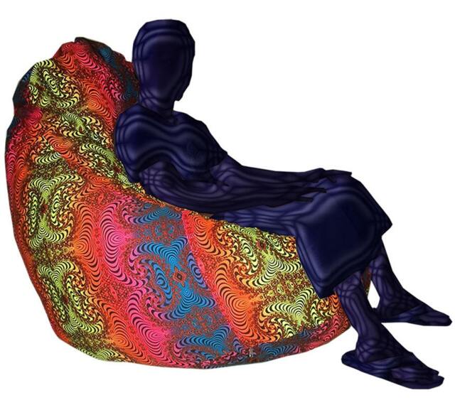 "Giant Beanbag Cover ""Rainbow Fractal" - image 1