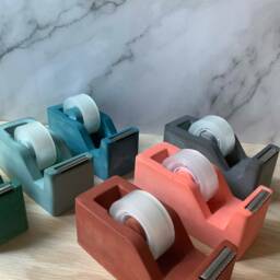 Modern Concrete Tape Dispenser Sleek Industrial Office Desk Accessory For Stylish Organization - thumbnail 2