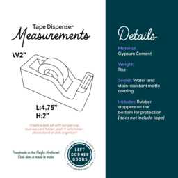 Modern Concrete Tape Dispenser Sleek Industrial Office Desk Accessory For Stylish Organization - thumbnail 3