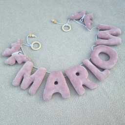 Corduroy Name Banner Handmade Baby Room Garland - thumbnail 1