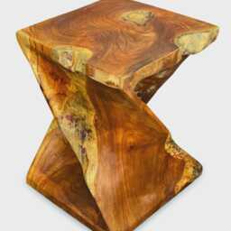Teak Root Driftwood Twist Lamp Table/stool - Handmade, Rustic Natural Wood - thumbnail 4