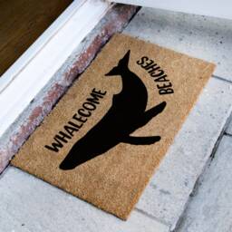 Whalecome Beaches Welcome Door Mat - Funny Whale Doormat Housewarming Animal Lover Custom Ocean Rug - thumbnail 2
